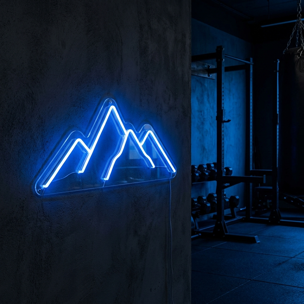 Mountain Silhouette Neon Sign For Home Gym