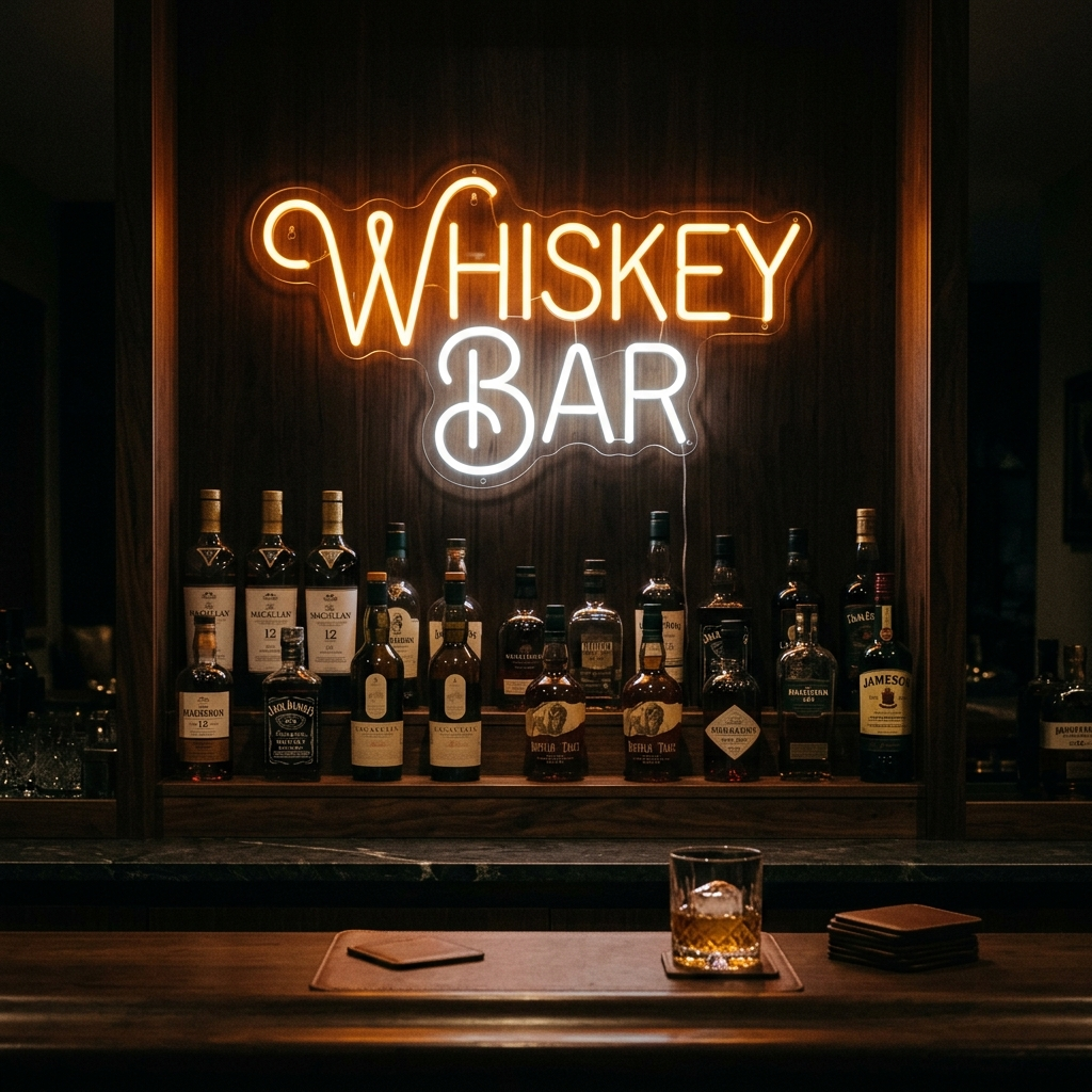 Whiskey Bar Neon Sign For Home Bar