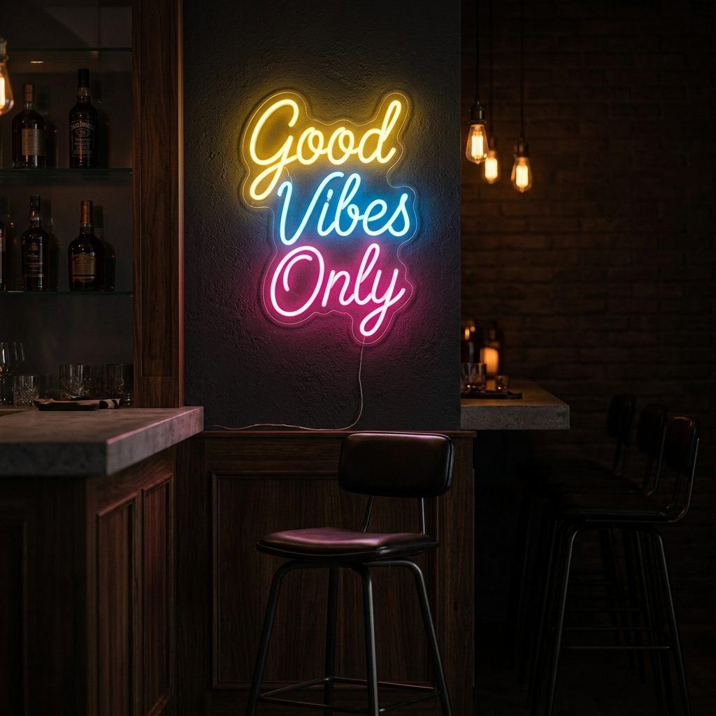 Good Vibes Only Neon Sign For Home Bar
