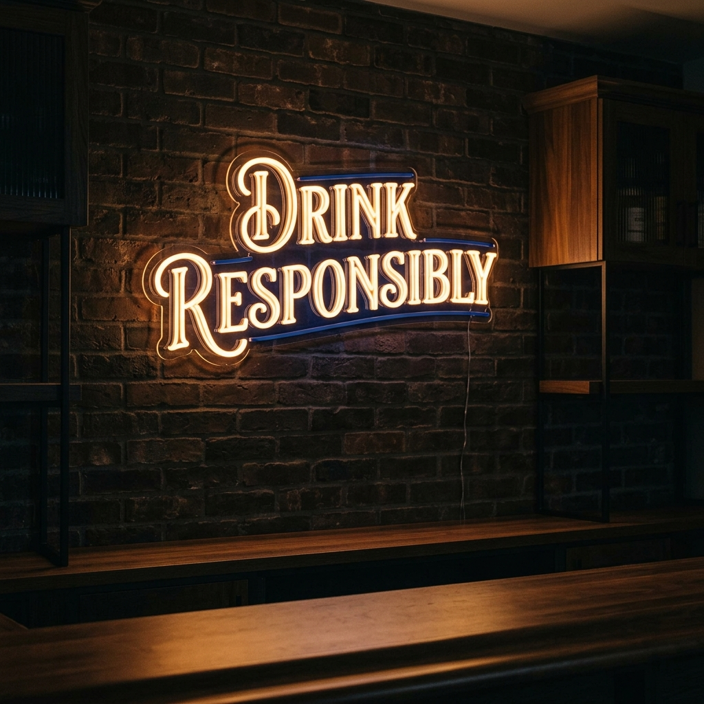 Drink Responsibly Neon Sign For Home Bar