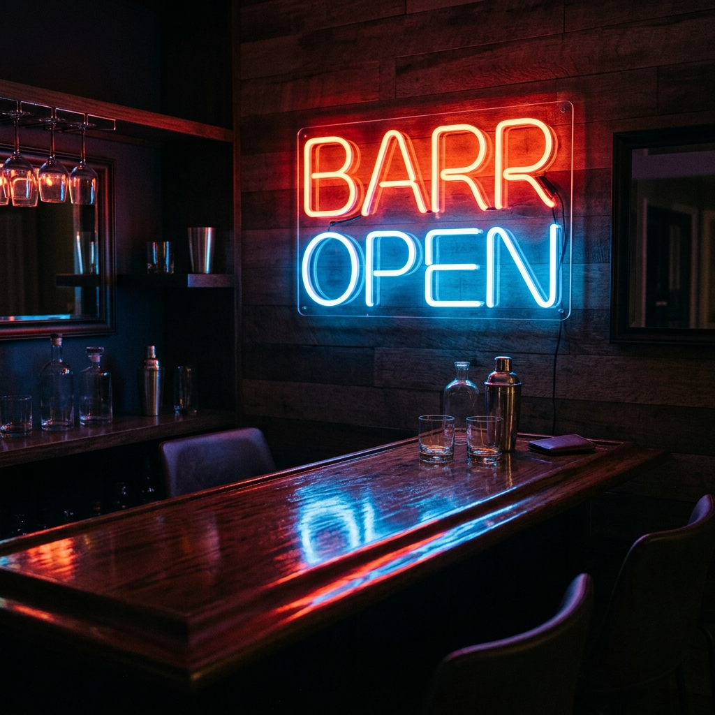 Bar Open Neon Sign For Home Bar