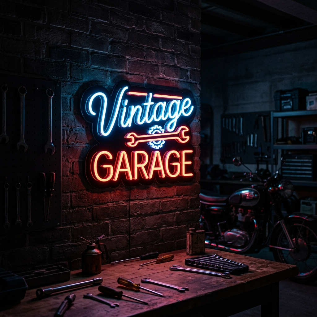 Vintage Garage Neon Sign For Car Enthusiasts