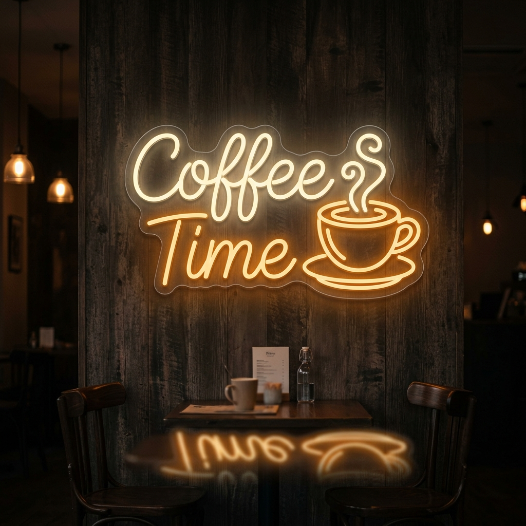 Coffee Time Neon Sign For Cafe Style Desk Decor