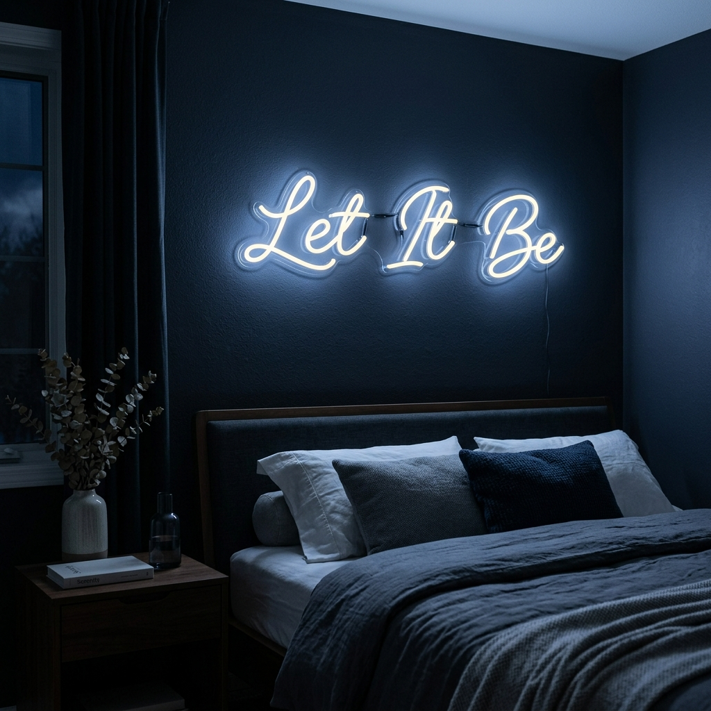 Let It Be Neon Sign For Bedroom