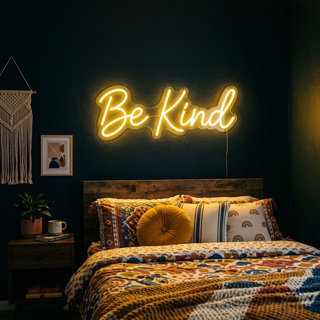 Be Kind Neon Sign For Bedroom