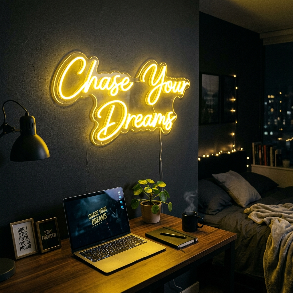 Chase Your Dreams Neon Sign For Bedroom