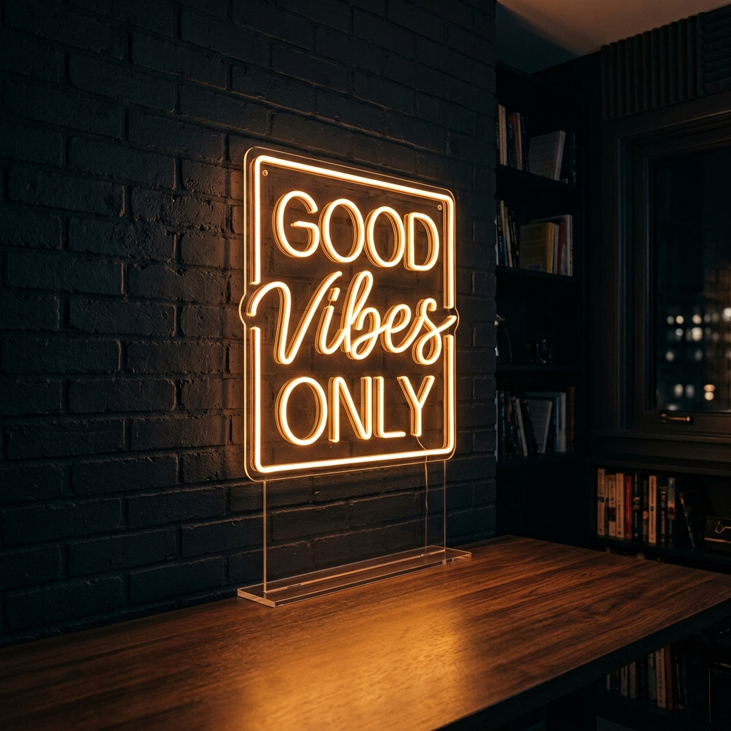 Good Vibes Only Neon Desk Accent