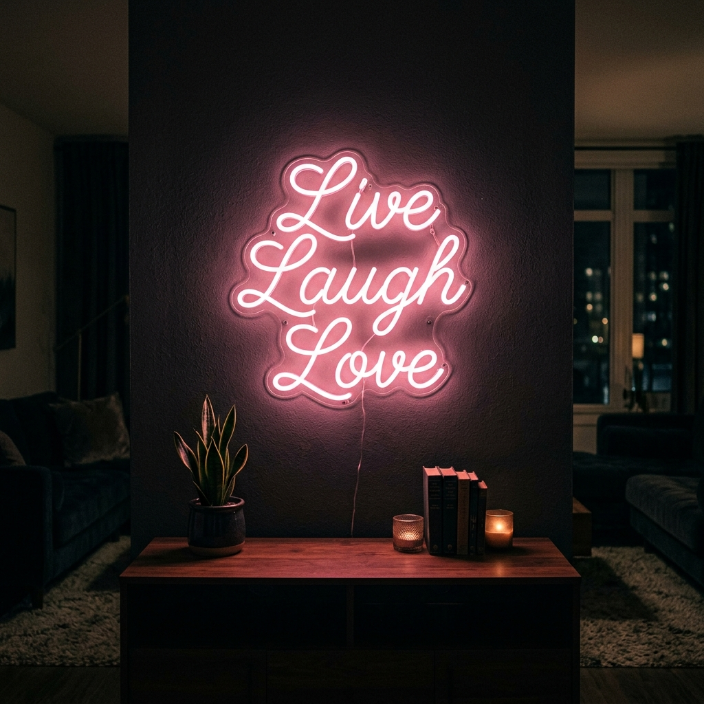 Live Laugh Love Neon Table Sign