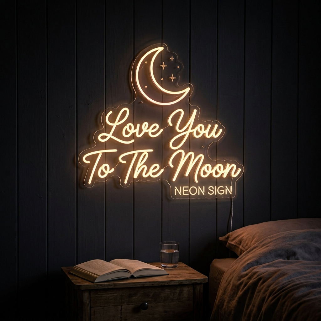 Love You To The Moon Neon Sign