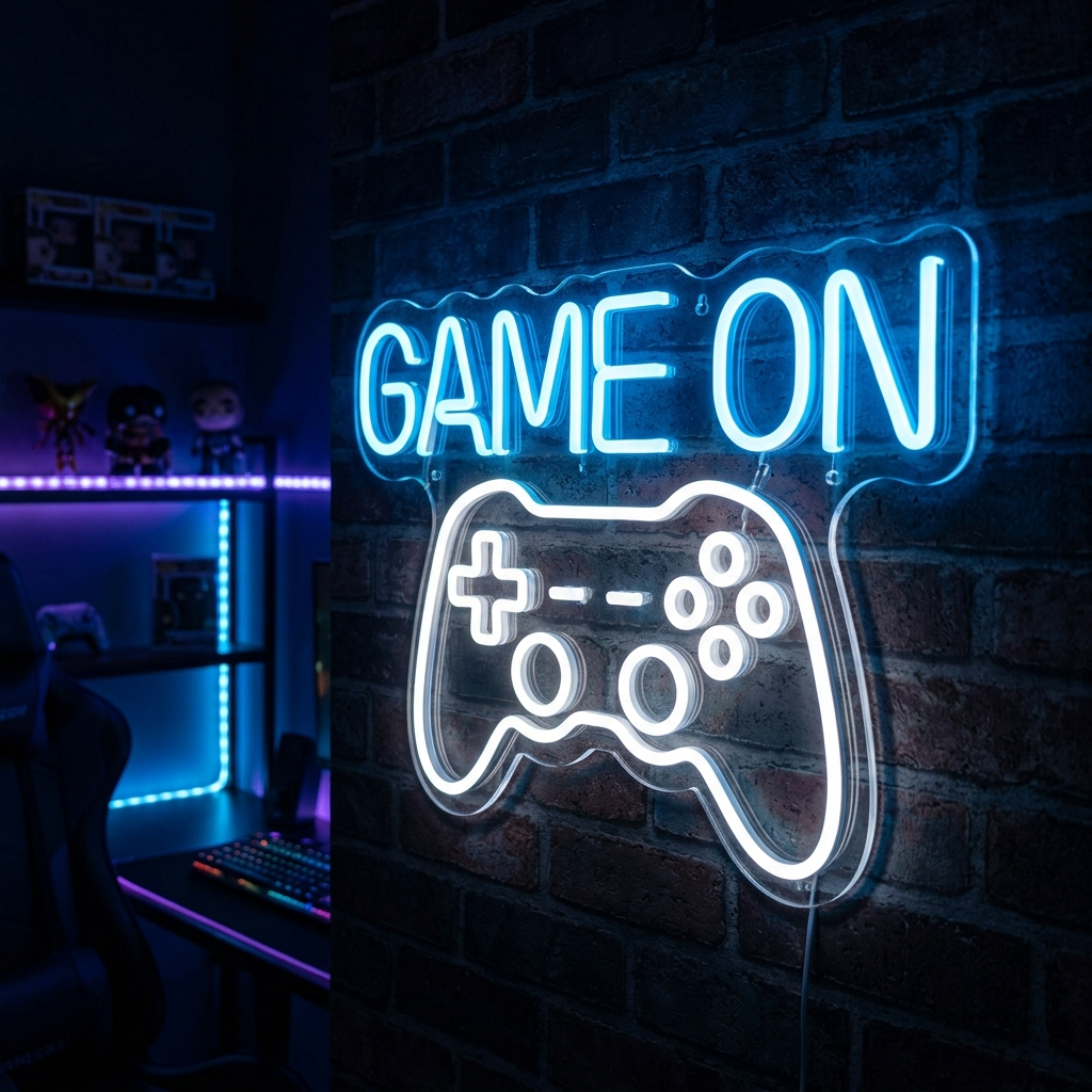 Game On Neon Sign For Gamers