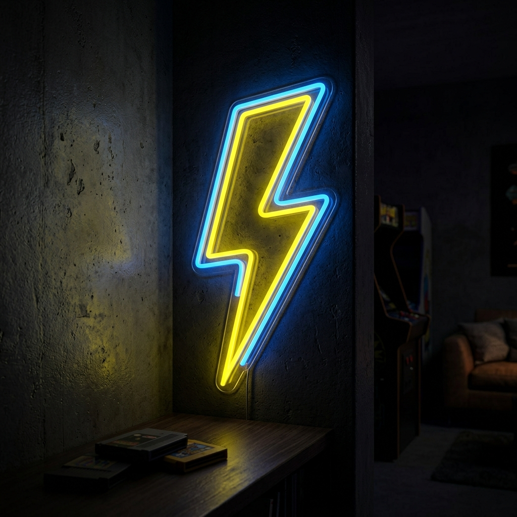 Lightning Bolt Neon Sign For Edgy Decor