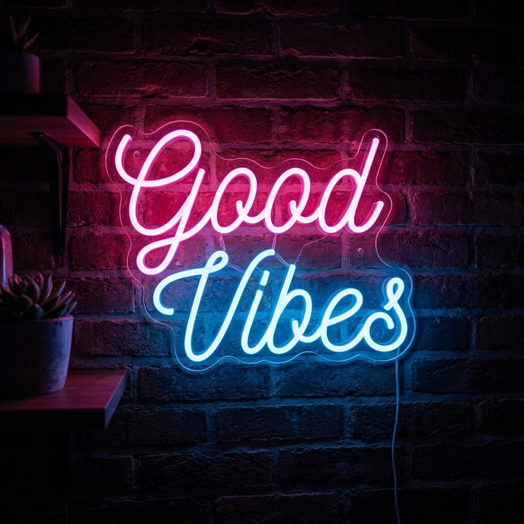 Good Vibes Neon Sign For Home Decor