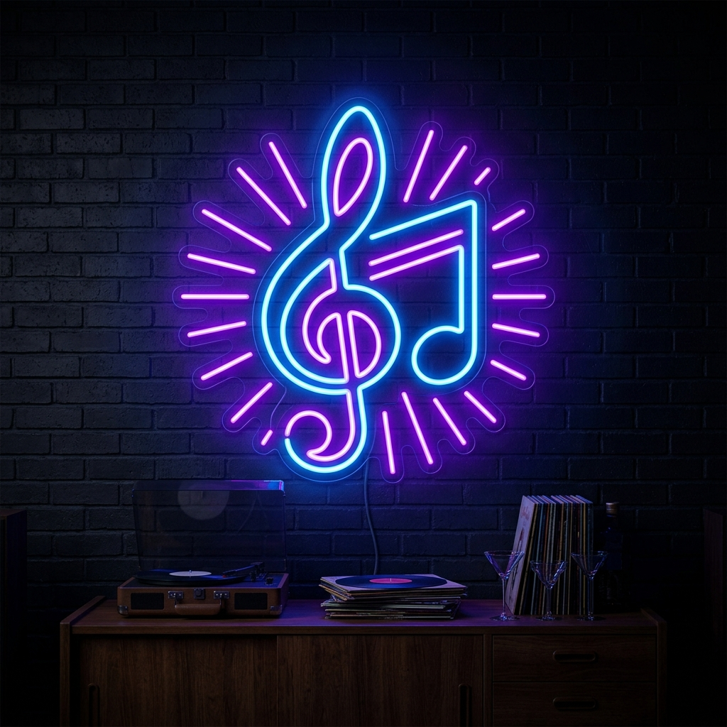 Music Note Neon Sign For Music Lovers