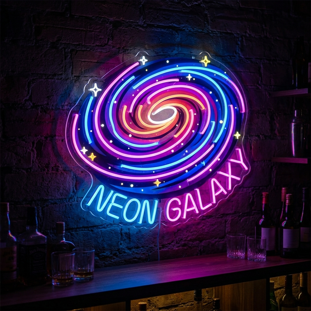 Neon Galaxy Artwork For Cyberpunk Vibes