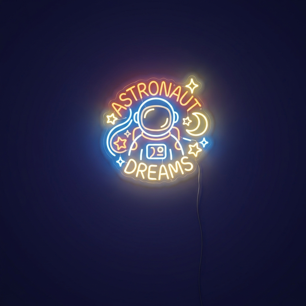 Astronaut Dreams Neon Sign For Space Lovers