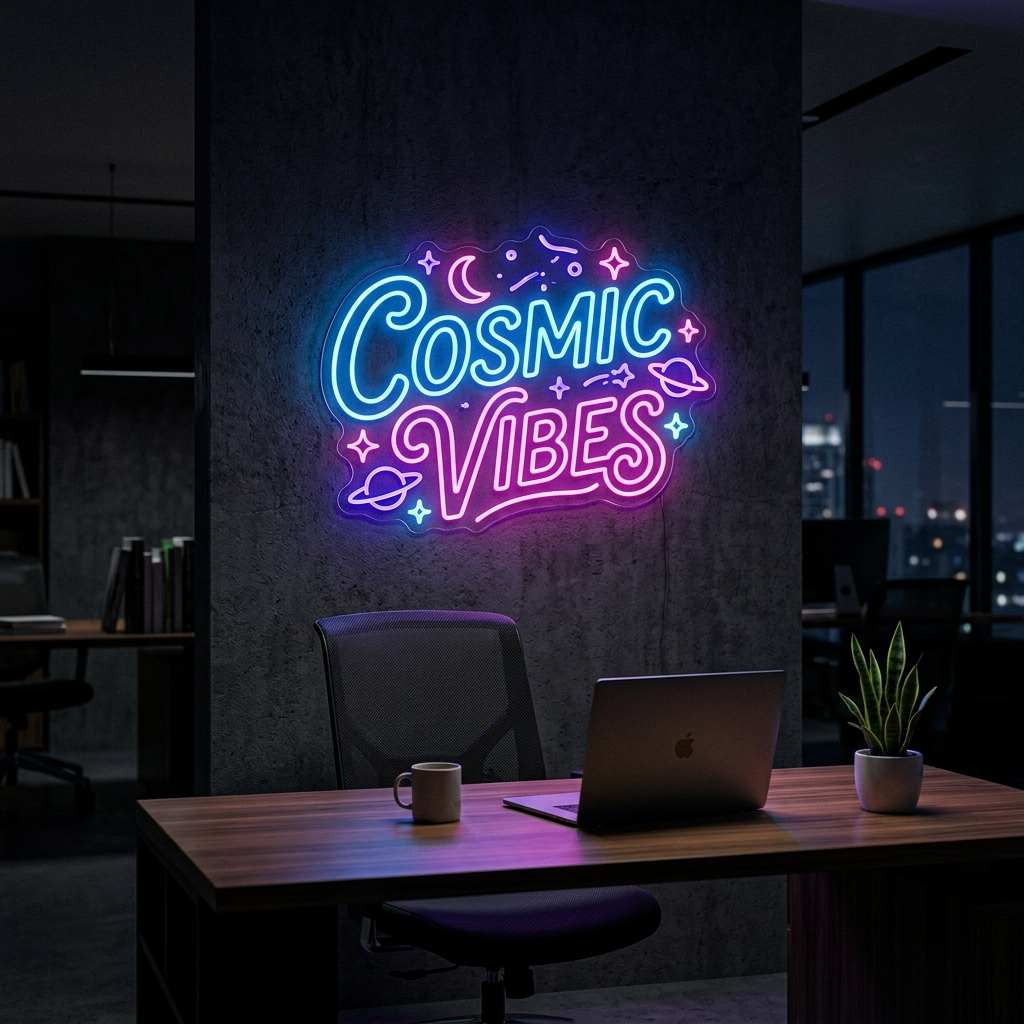 Cosmic Vibes Neon Sign For Trendy Spaces