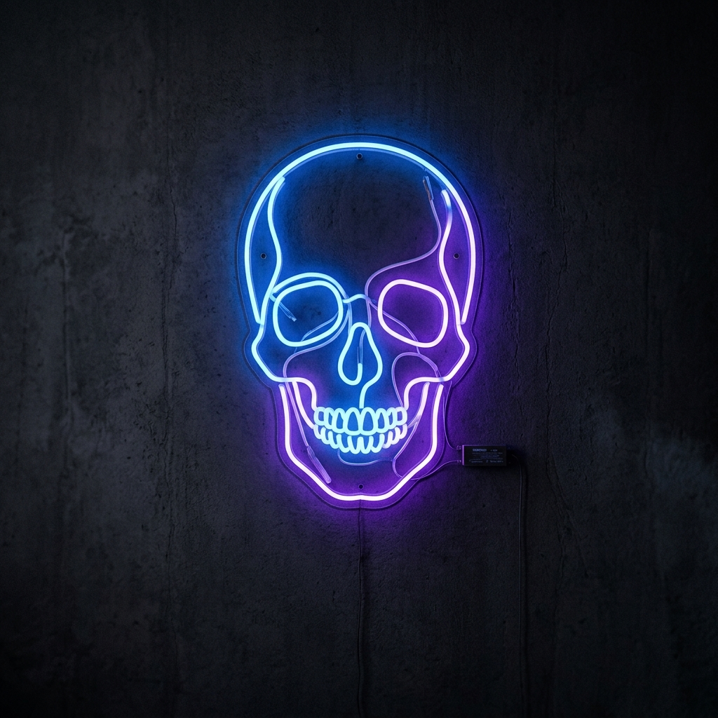 Abstract Skull Neon Sign For Modern Decor