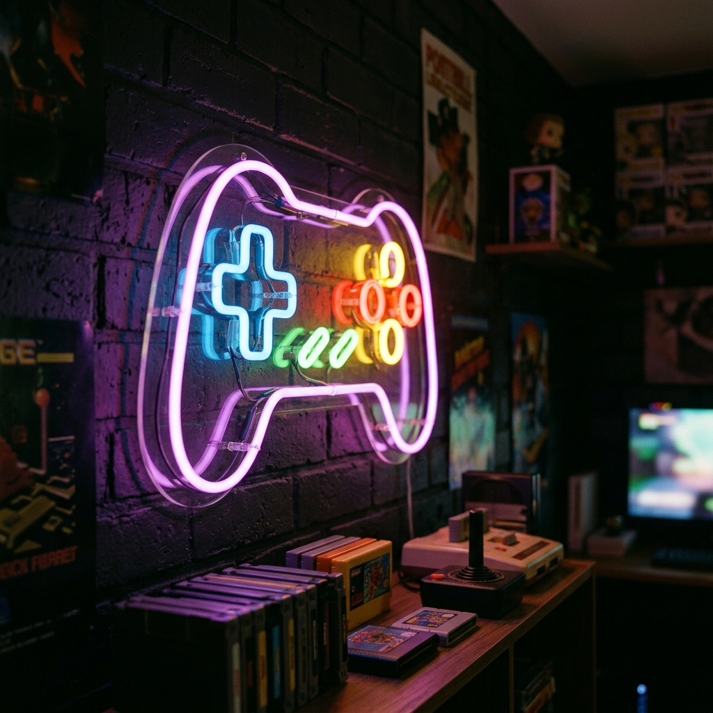 Retro Game Controller Neon Sign For Gamers