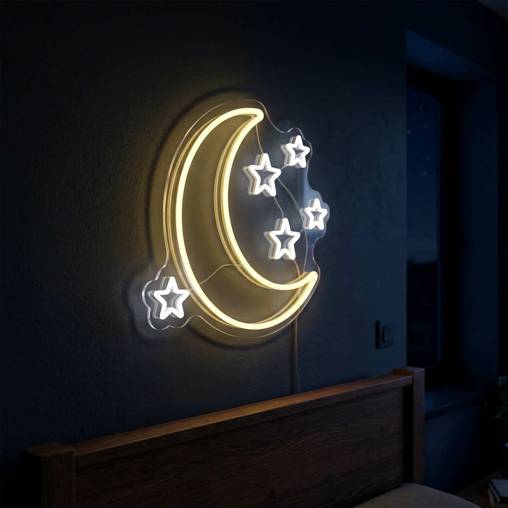 Moon And Stars Neon Sign For Dreamy Decor