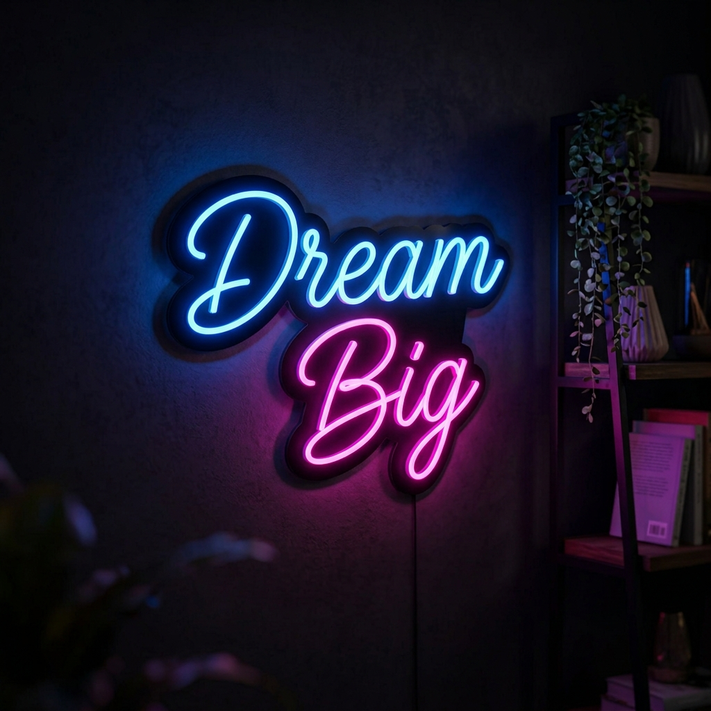 Dream Big Neon Sign For Inspirational Decor