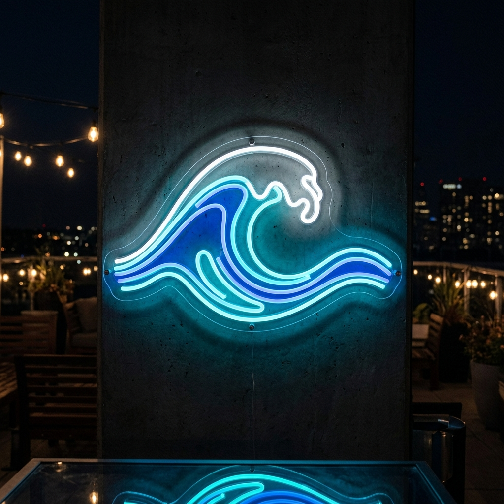 Electric Wave Neon Sign Pop Art Acrylic Wall Decor