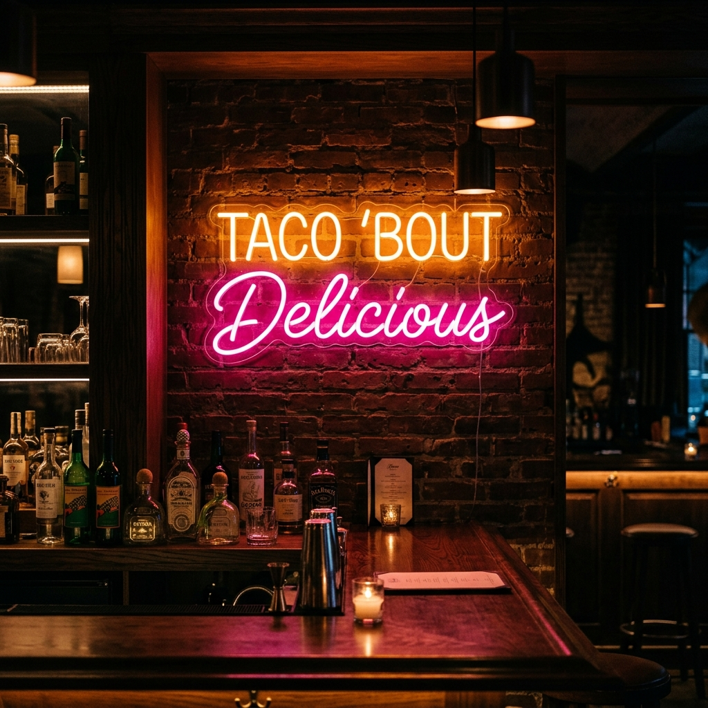 Taco 'Bout Delicious Neon Sign For Food Lovers