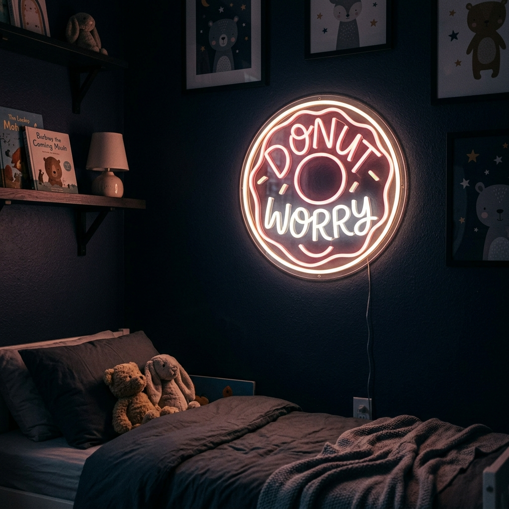 Donut Worry Neon Sign For Fun Decor
