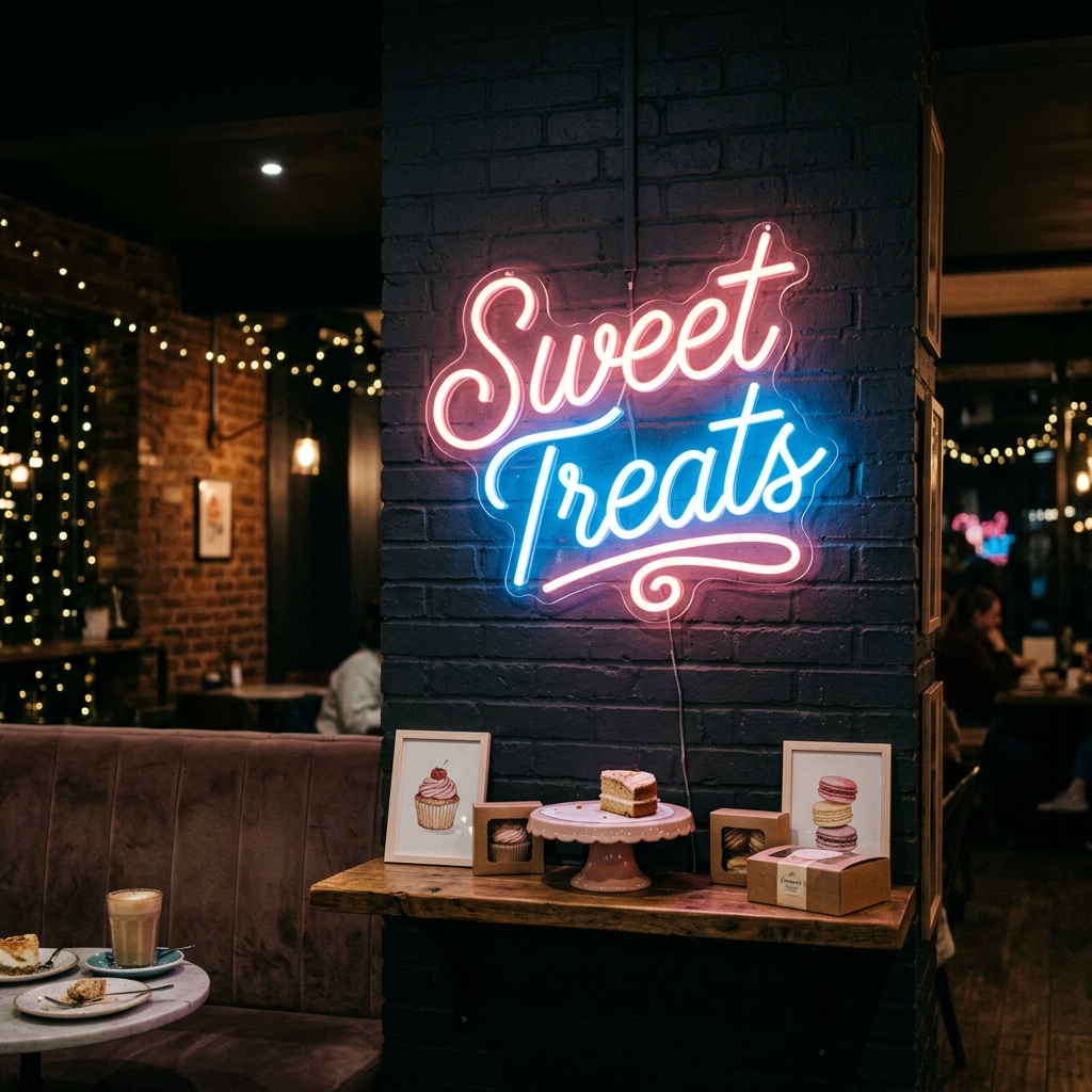 Sweet Treats Neon Sign For Dessert Lovers