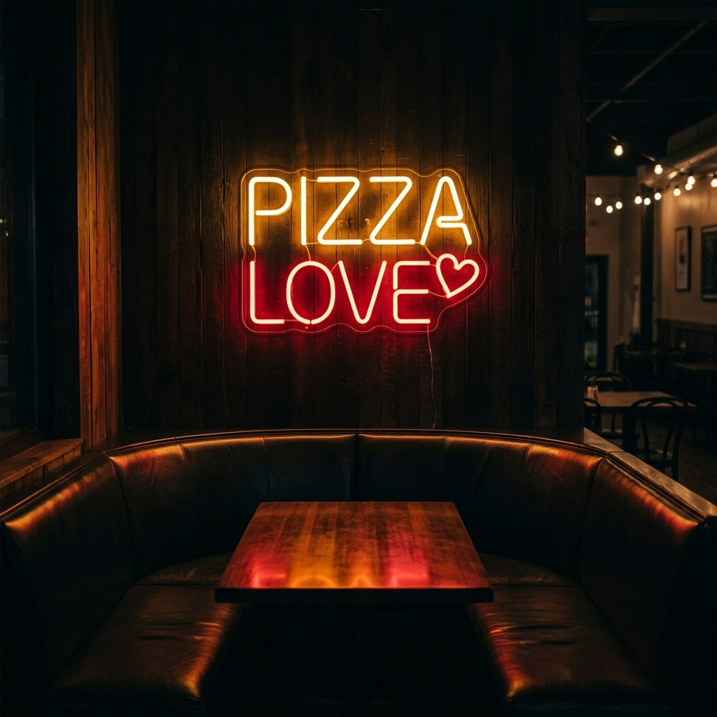 Pizza Love Neon Sign For Food Pop Art