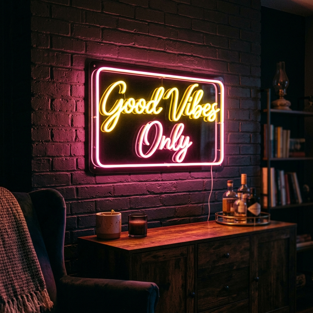 Good Vibes Only Neon Sign For Positive Spaces