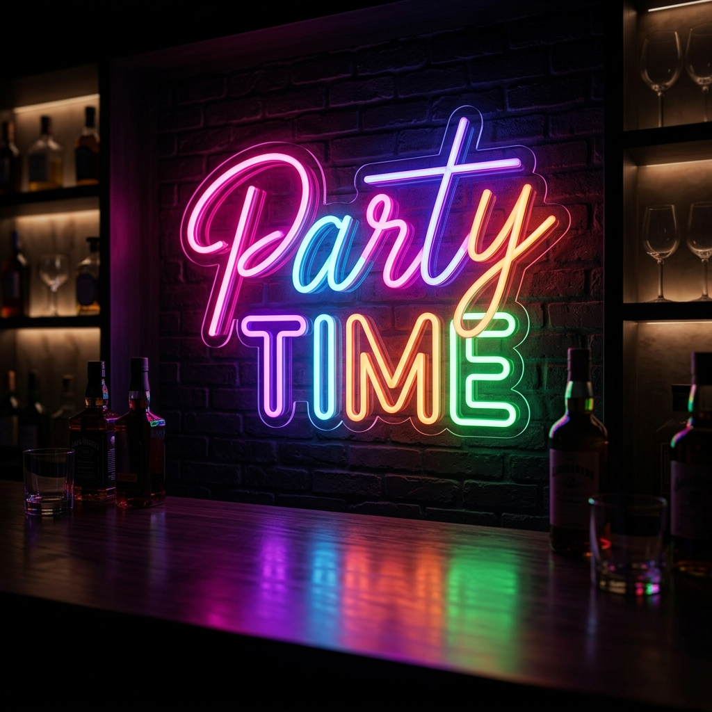 Party Time Neon Sign For Celebration Spaces