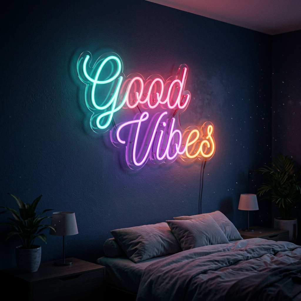 Good Vibes Neon Sign For Home Decor