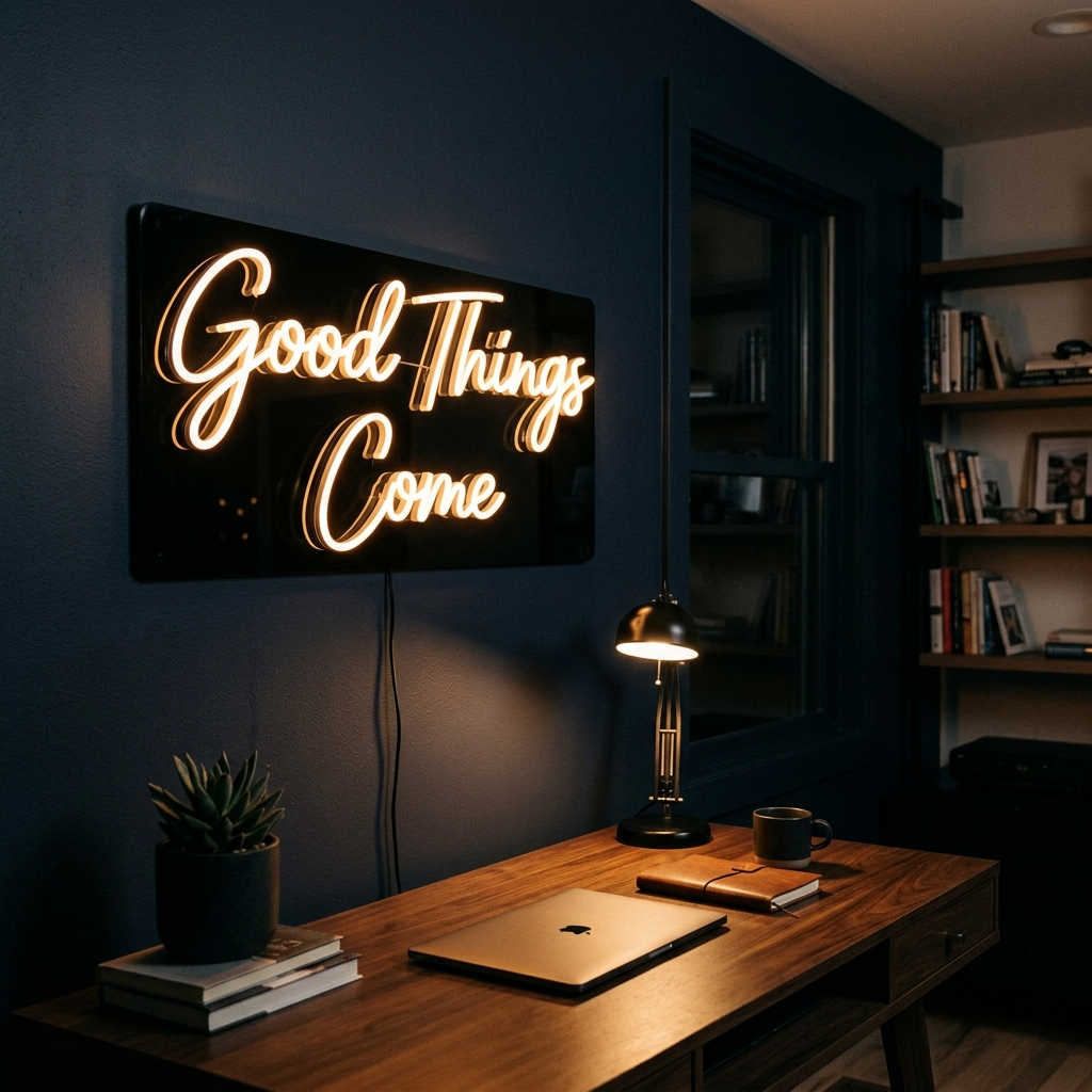 Good Things Come Uv Printed Neon Sign