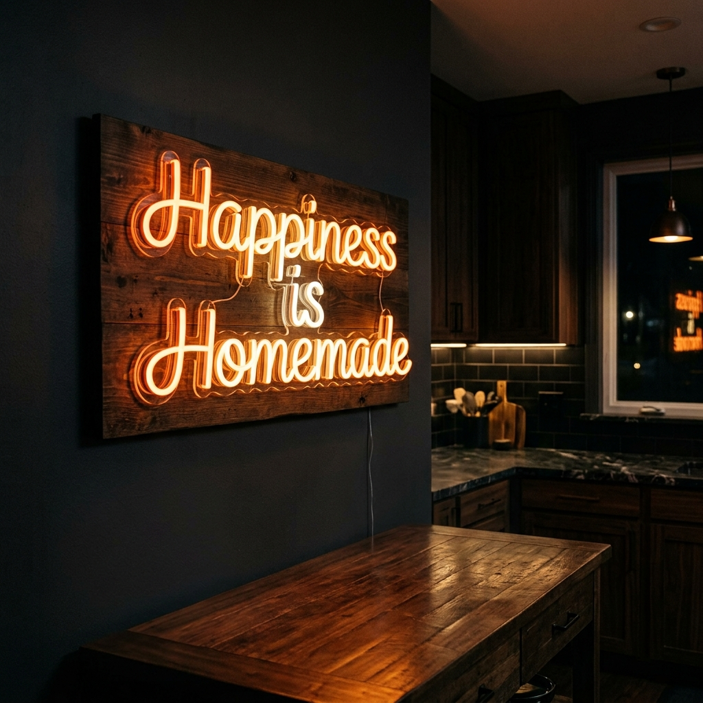 Happiness Is Homemade Uv Printed Neon Sign