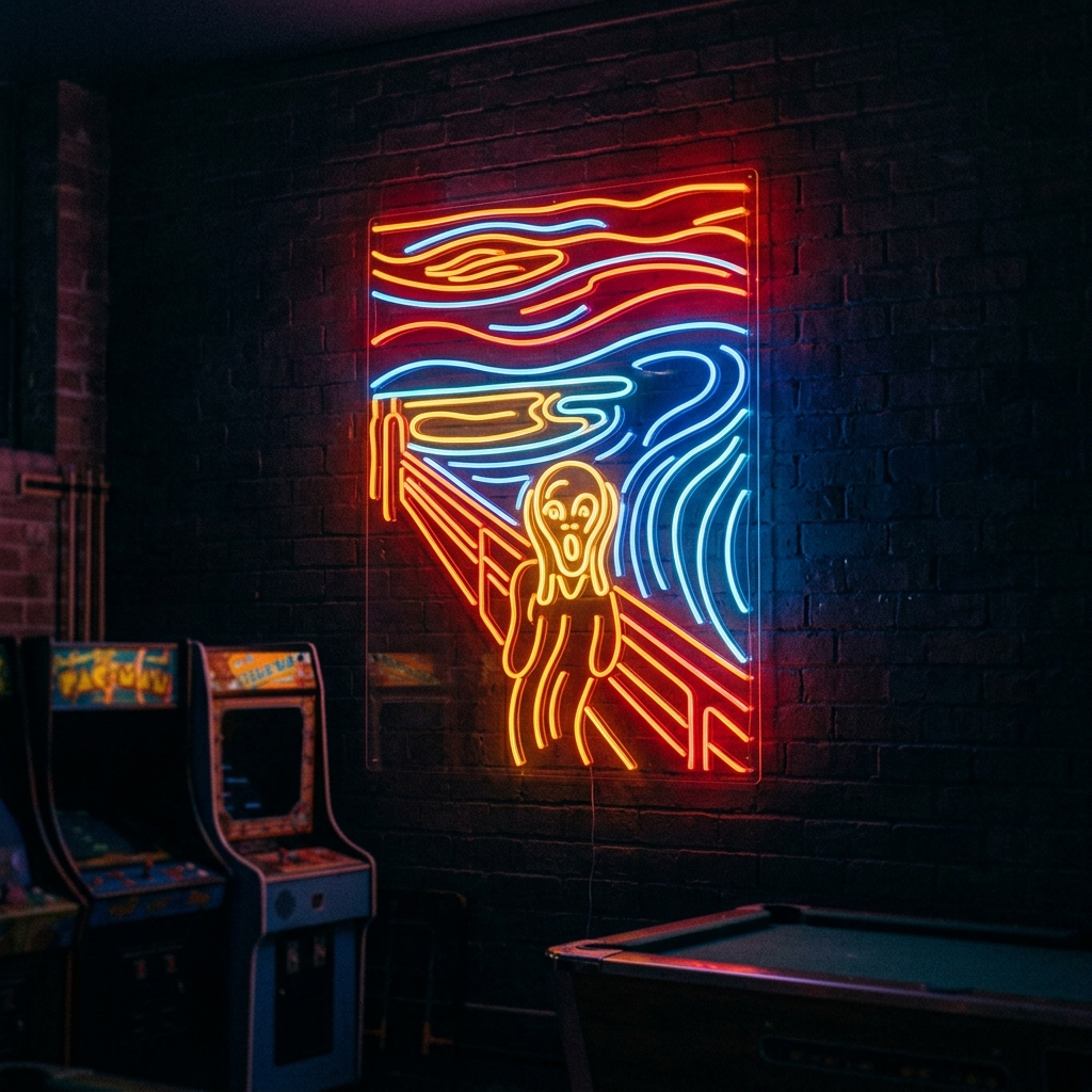 The Scream Neon Sign - Edvard Munch Art Replica