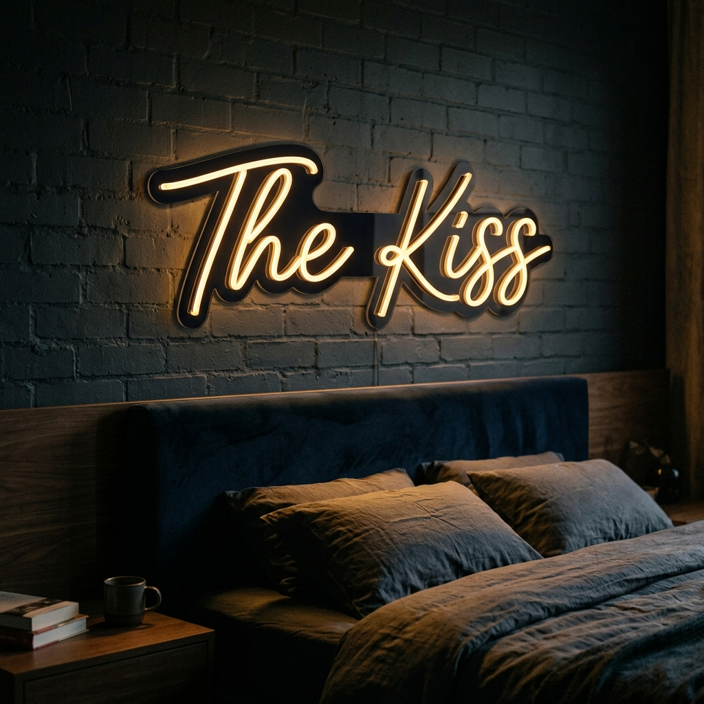 The Kiss Neon Sign - Gustav Klimt Art Replica