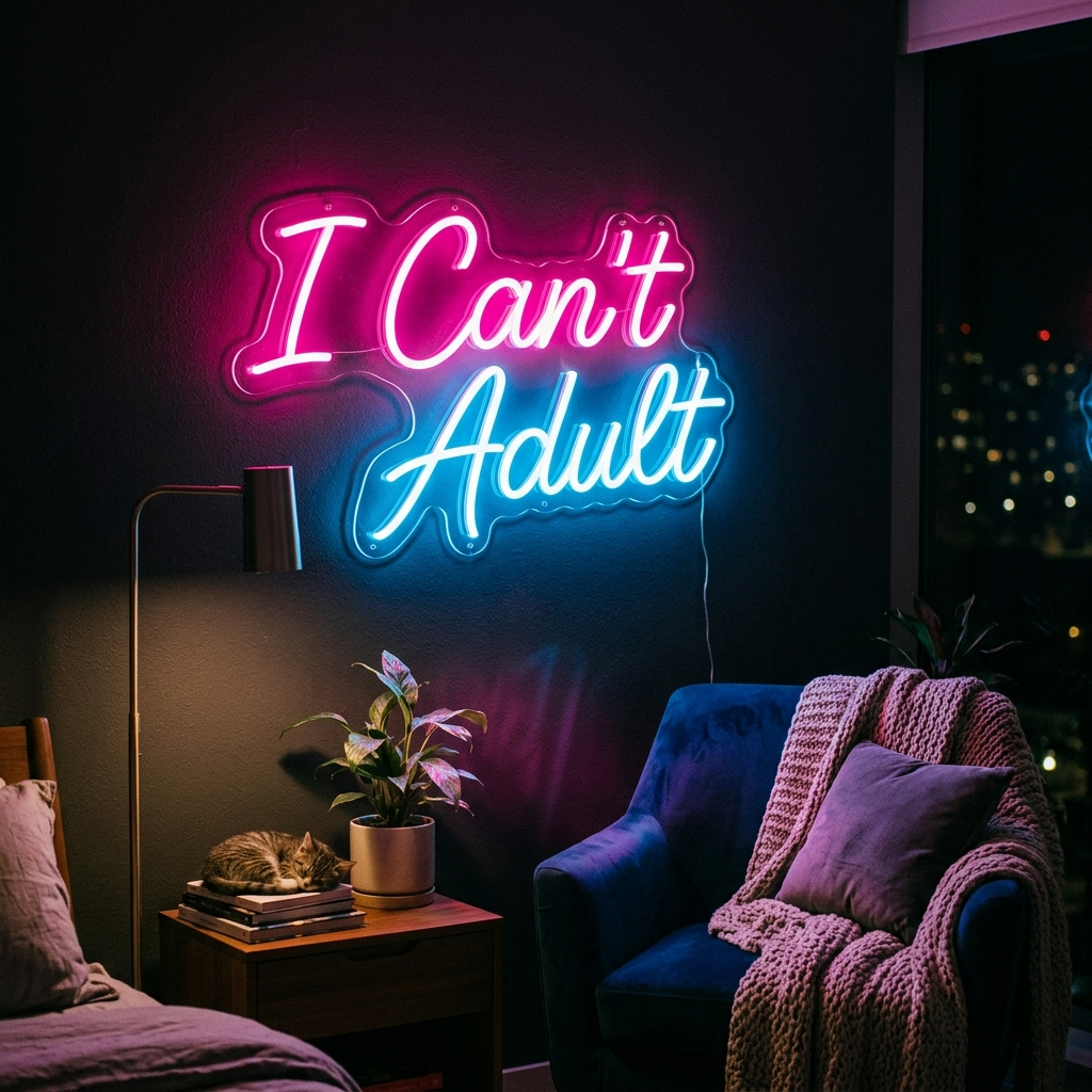 I Can'T Adult Neon Sign For Home Decor
