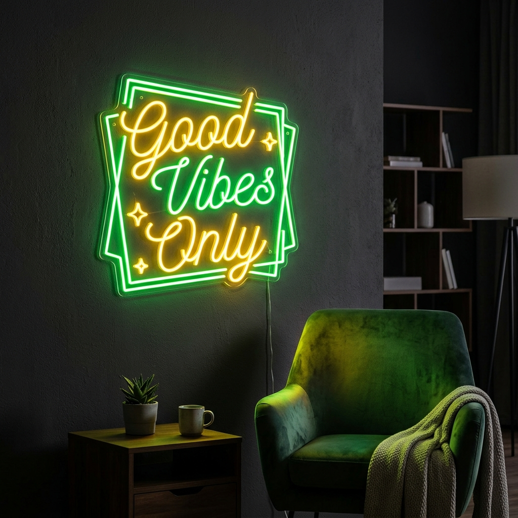 Good Vibes Only Neon Sign For Positive Energy