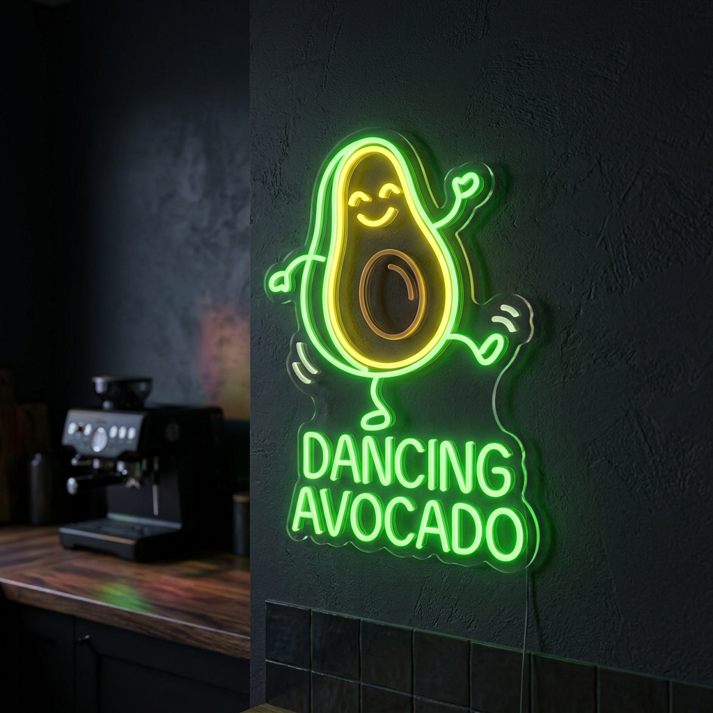 Dancing Avocado Neon Sign For Fun Decor