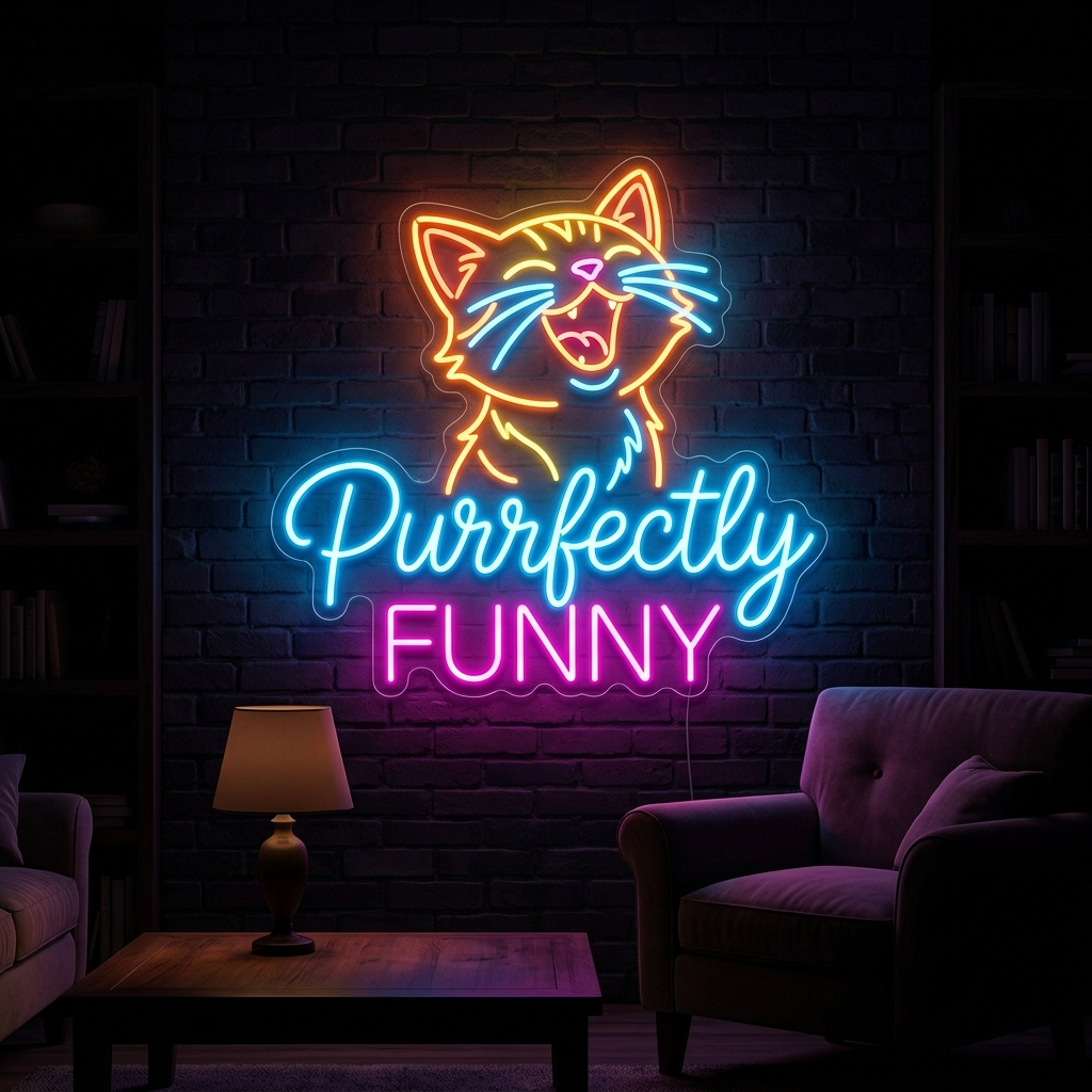 Laughing Cat Neon Sign For Cat Lovers