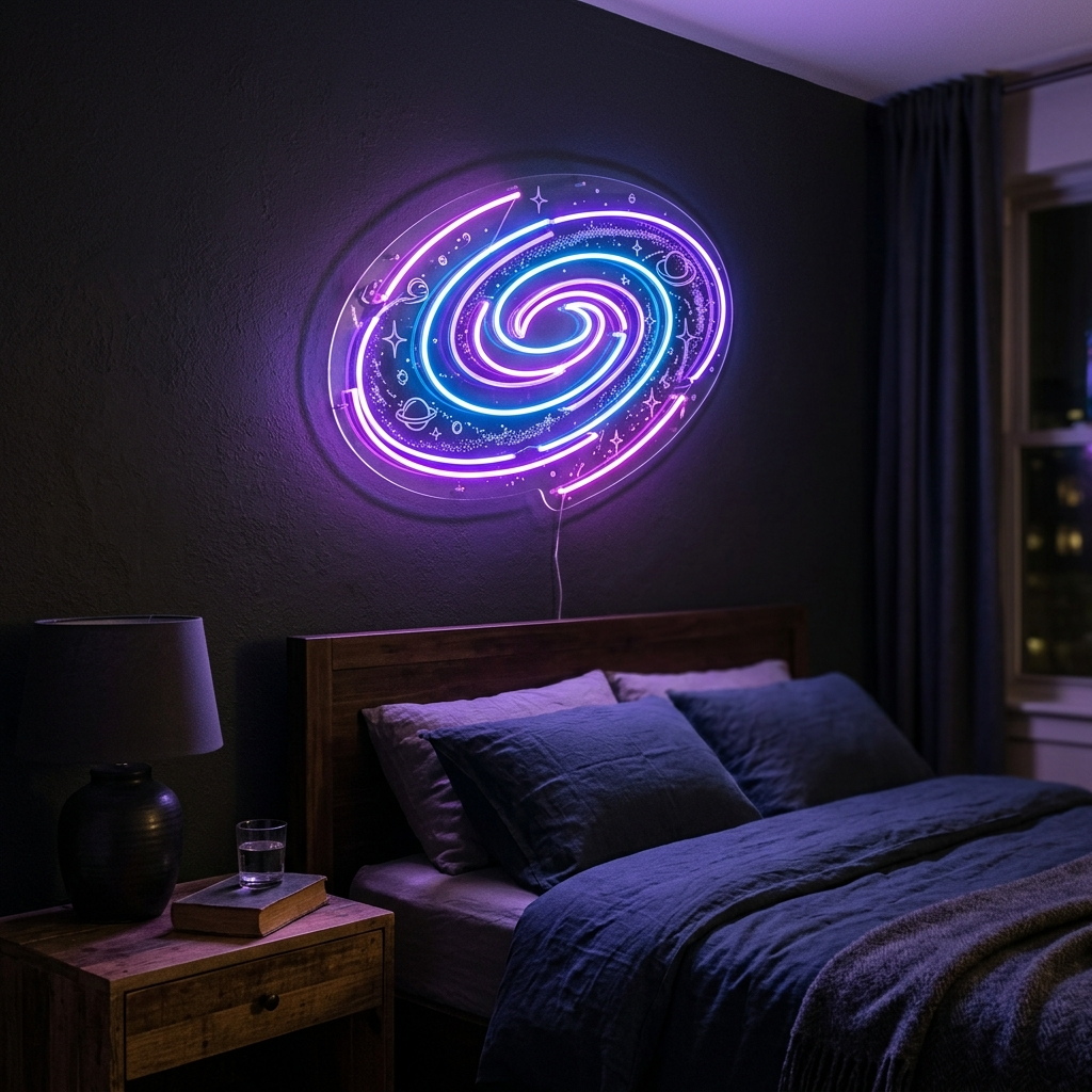 Sci-Fi Neon Galaxy Sign For Space Enthusiasts