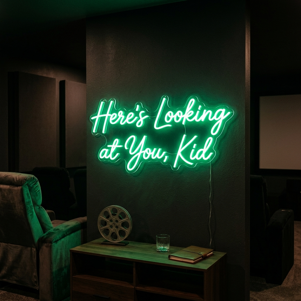 Classic Film Quote Neon Sign For Movie Lovers