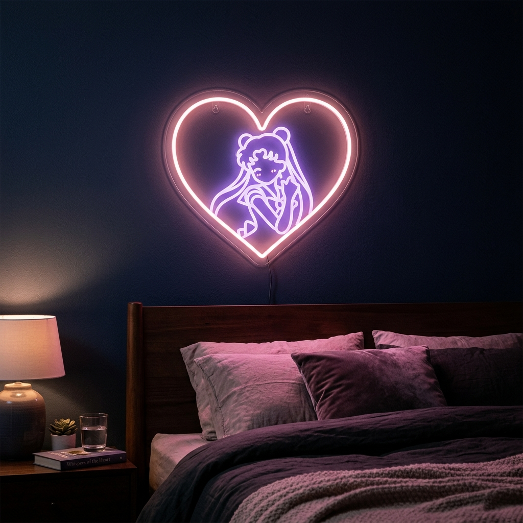 Anime Love Heart Neon Sign For Sweethearts