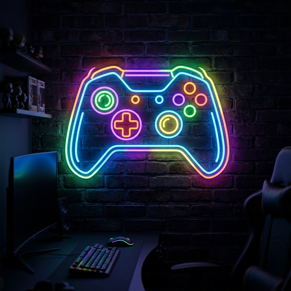 Game Controller Neon Sign For Gamers