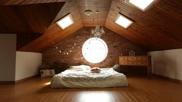 a rustic loft bedroom for aesthetic room decor ideas