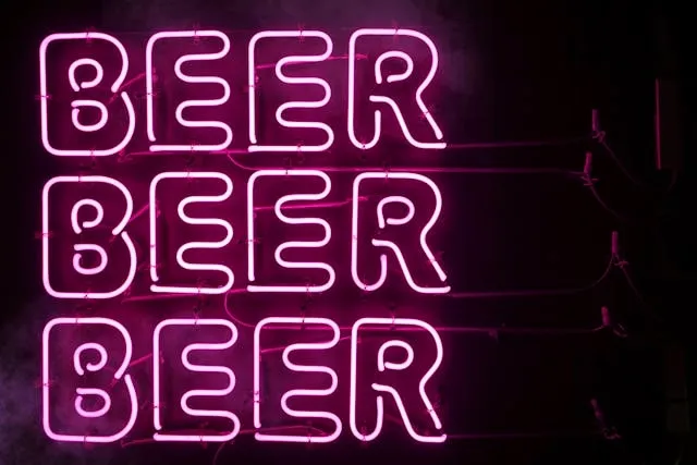 a pink neon beer sign for beer sign ideas