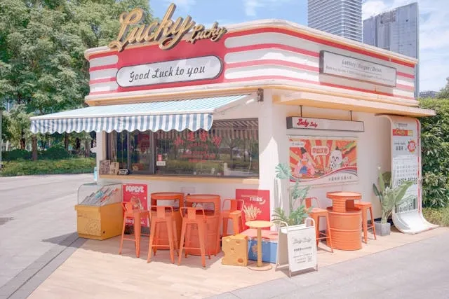 a fast food kiosk for signage cost