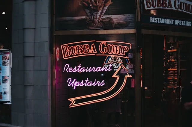 a large storefront neon sign for neon sign size chart