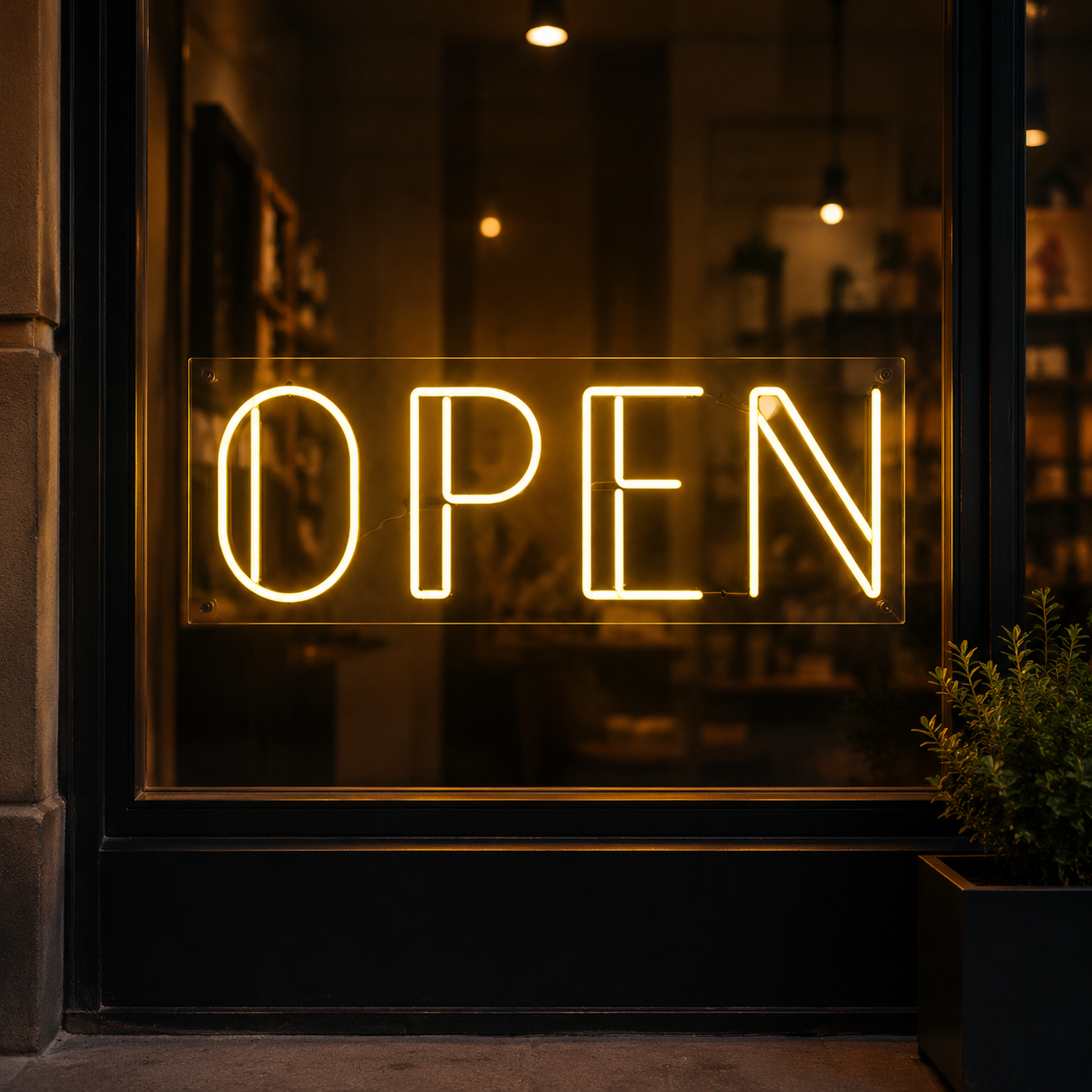 Open Yellow Neon Led Sign – Bright Business Wall Decor For Storefront, Café, Salon & Retail Shop
