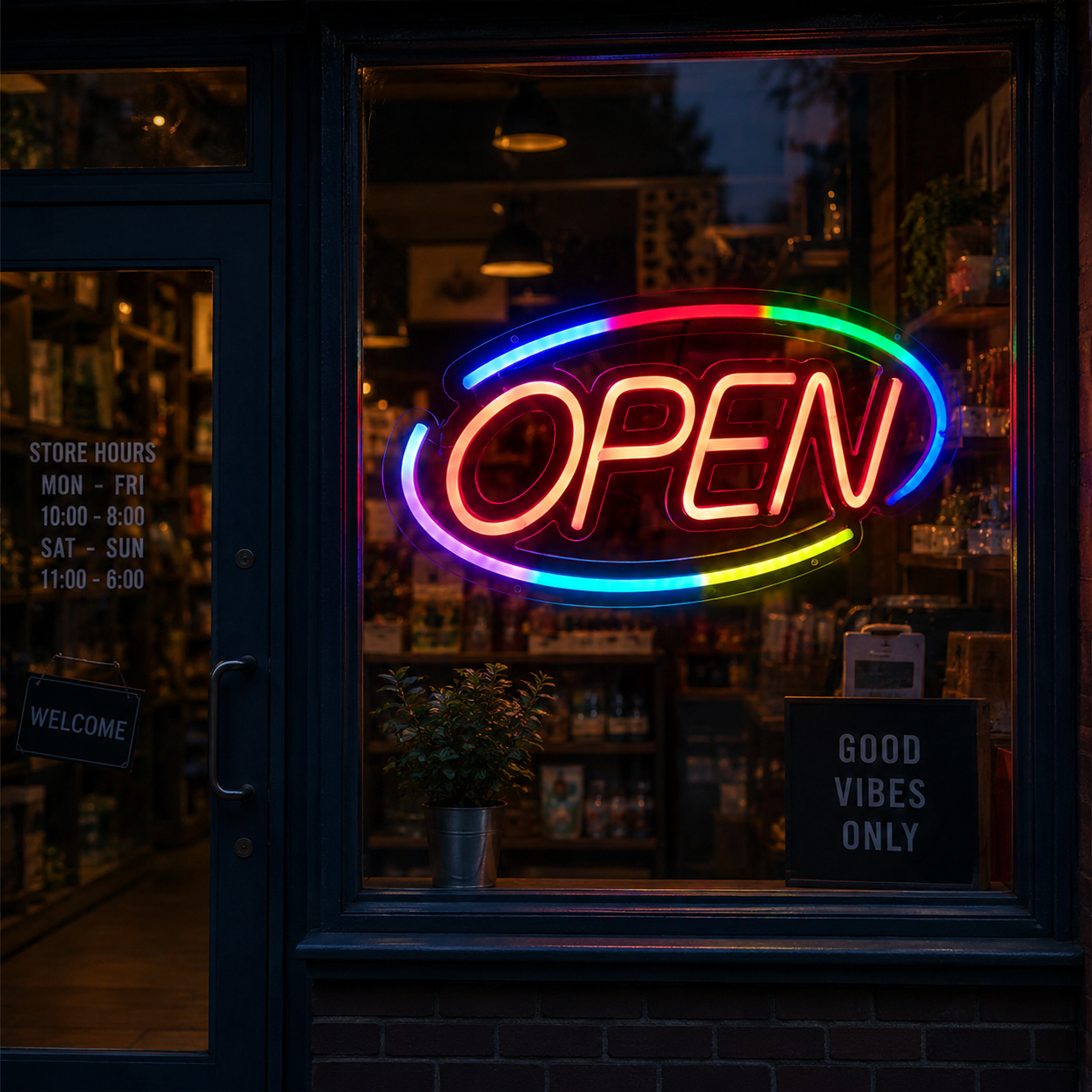 Led Neon Open Sign Attractive Signboard – Colorful Business Wall Decor For Storefront, Café, Bar & Retail Shop
